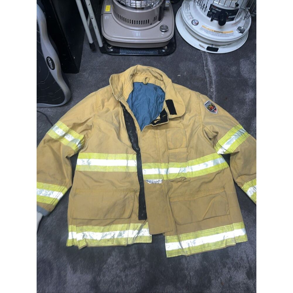 FIRE DEX Firefighter Turnout Coat Tan Brown 2X 32 Sleeve Good Condition
